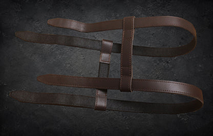 Genuine Leather Motorcycle Fuel Tank Straps Adjustable Compatible with Java Bobber 42 All Models