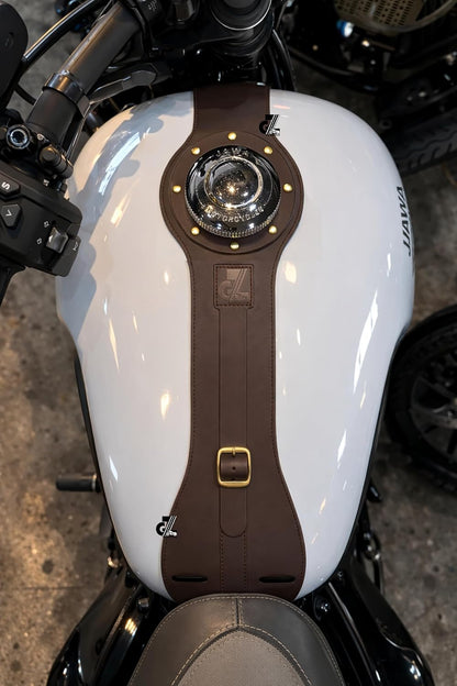 Genuine Leather Motorcycle Tank Strap For Jawa 42 Bobber