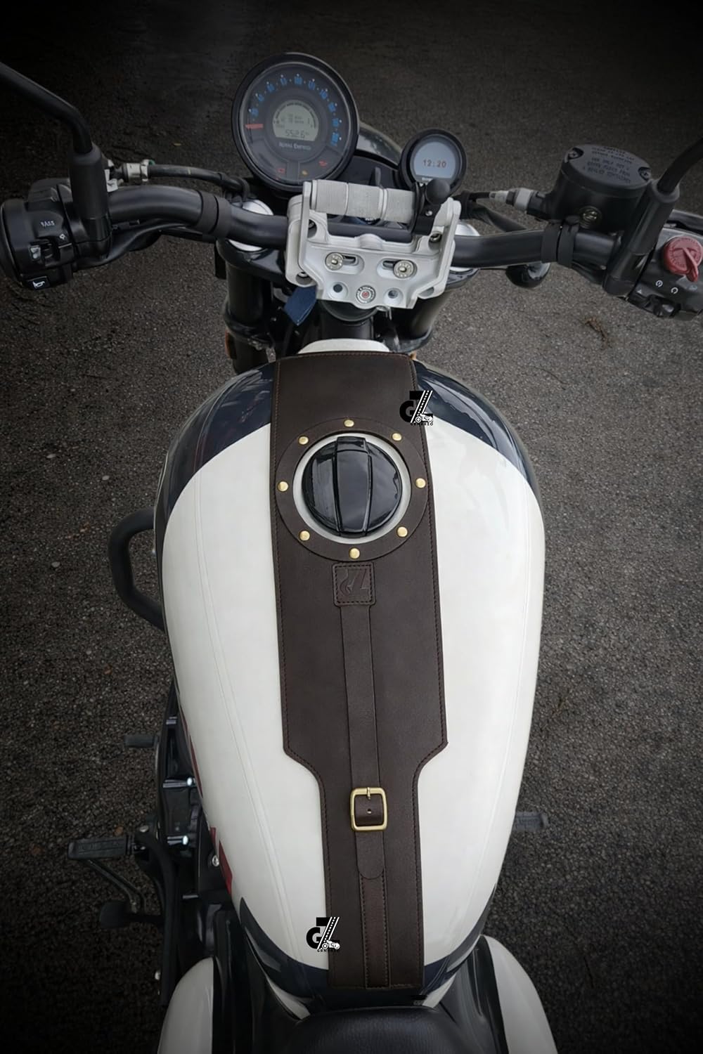 Genuine Leather Motorcycle Tank Strap For Royal Enfield Shotgun 650
