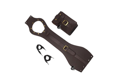 Genuine Leather Motorcycle Tank Strap with Pouch Compatible with Honda Hness CB350