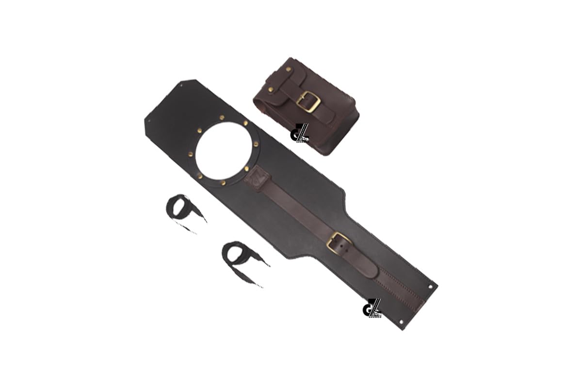 Genuine Leather Motorcycle Tank Strap with Pouch Compatible with Royal Enfield Shotgun 650
