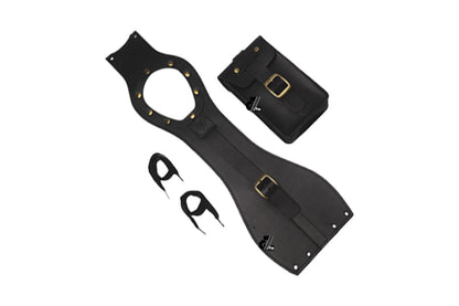 Genuine Leather Motorcycle Tank Strap with Pouch Compatible with Royal Enfield Hunter 350