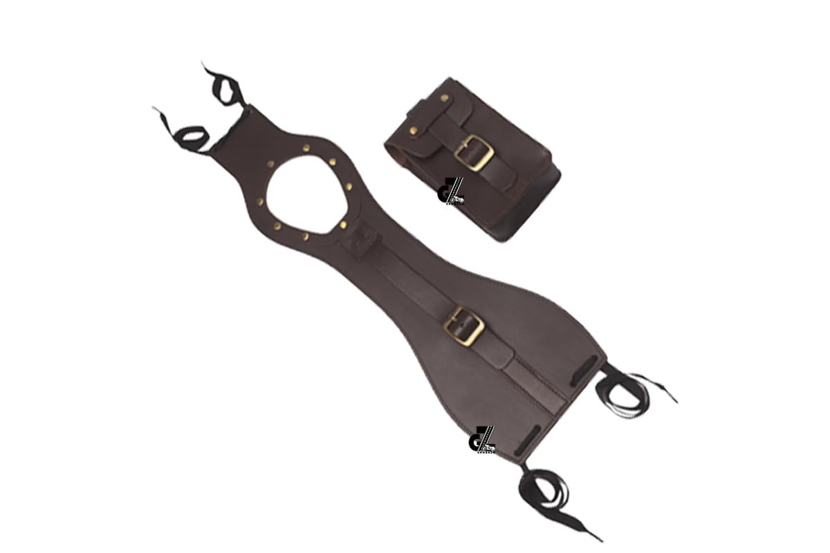 Genuine Leather Motorcycle Tank Strap with Pouch Compatible with Royal Enfield Hunter 350