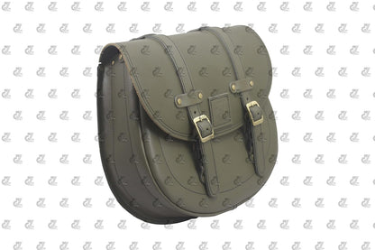Genuine Leather Saddle Bag with Saddle Stay Pair for All Meteor 350