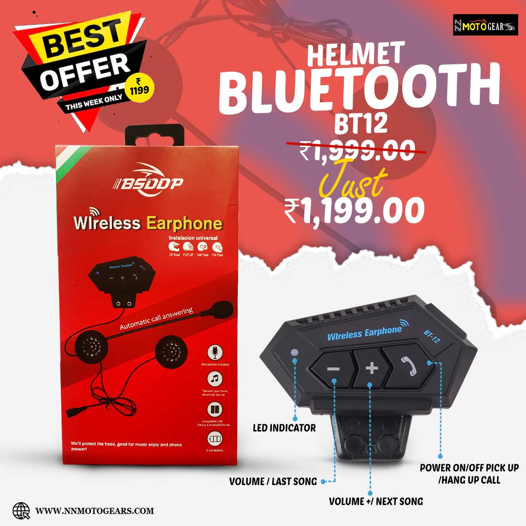 BSDDP Helmet Bluetooth BT12 nnmotogears