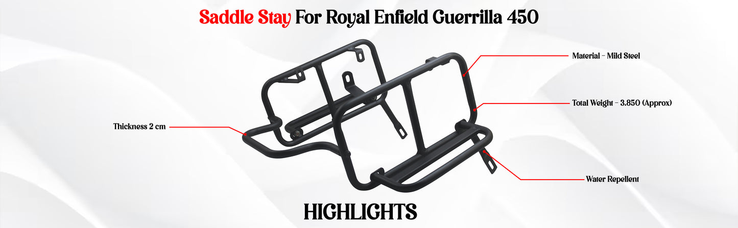 Black Saddle Stay Pair Right & Left Side Fit for Royal Enfield Guerrilla 450