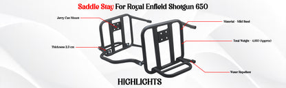 Black Saddle Stay Pair Right & Left Side Fit for Royal Enfield Shotgun 650