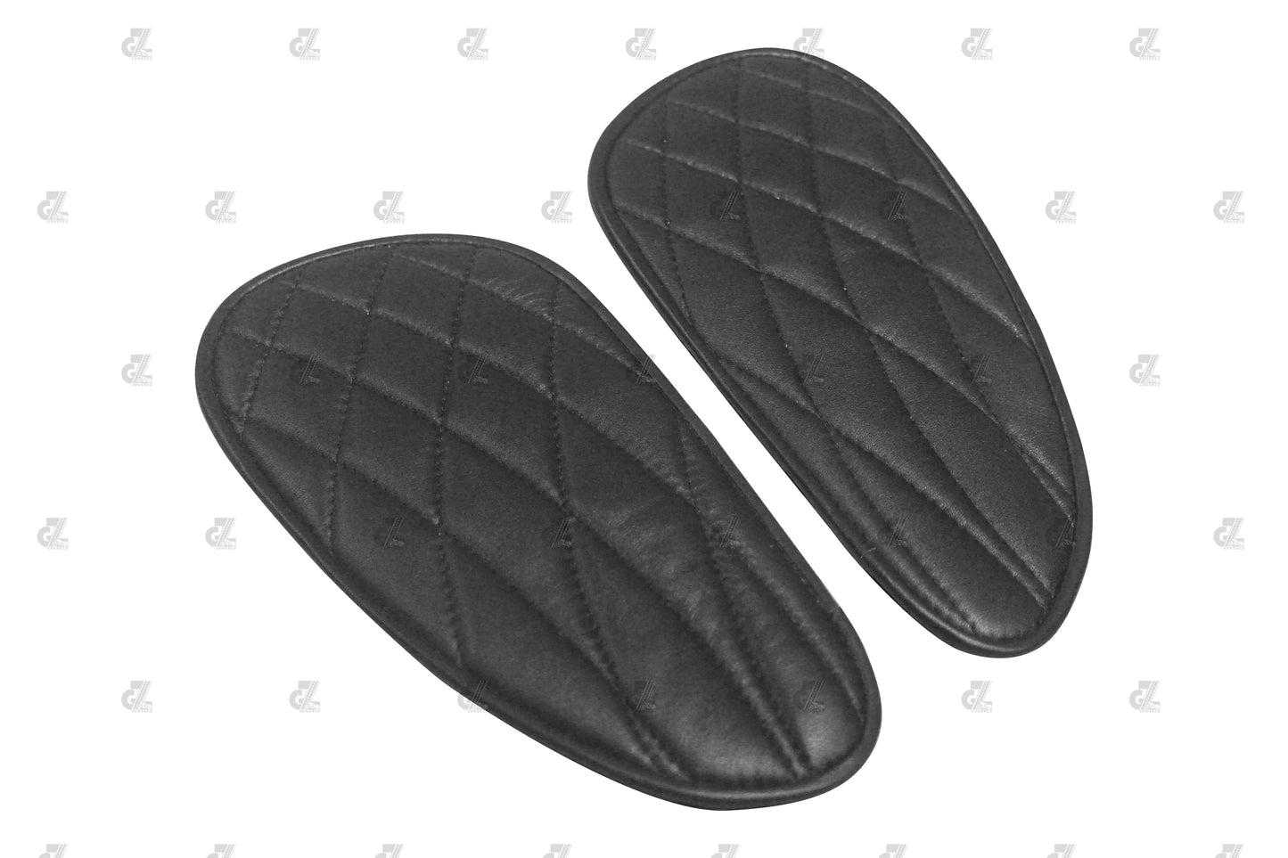 Genuine Leather Curve Diamond Tank Pads/Knee Pads/Tank Grip Thai Pads with Black Thread Compatible with Triumph Speed & Scrambler 400