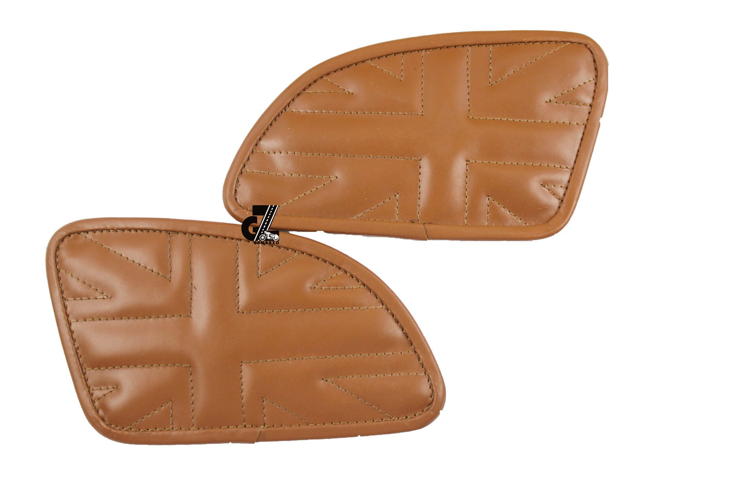 Leather Union Jack Tan Tank Pad with Tan Thread Genuine Leather for Royal Enfield Continental Gt 650