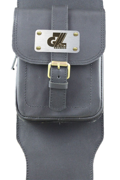 Genuine Leather Tank Strap Bag Compatible with Royal Enfield Meteor 350