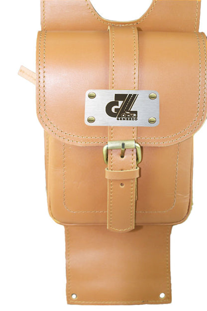 Genuine Leather Tank Strap Bag Compatible with Royal Enfield Meteor 350