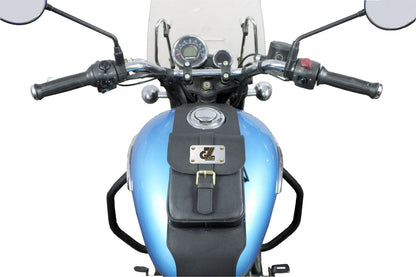 Genuine Leather Tank Strap Bag Compatible with Royal Enfield Meteor 350