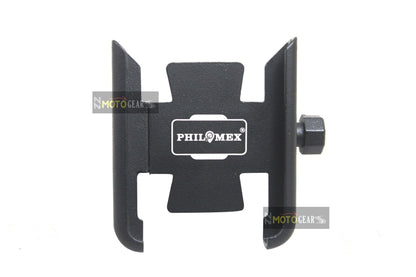 Philomex Aluminum Universal Motorcycle Scooter Mobile Holder Black