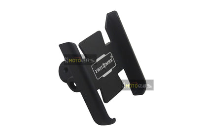 Philomex Aluminum Universal Motorcycle Scooter Mobile Holder Black