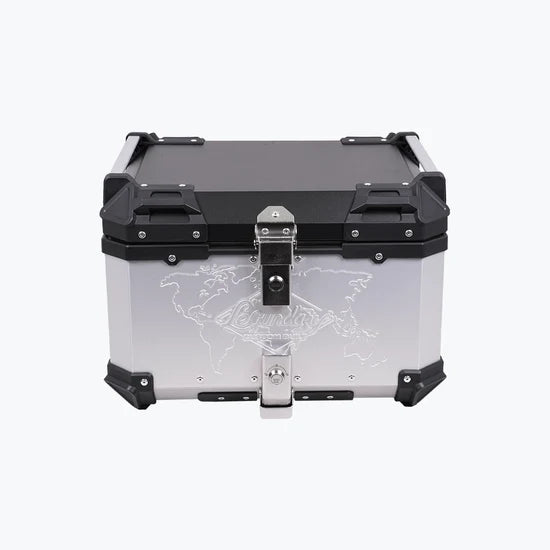 LEGUNDARY FORT KNOX SERIES TC 55L ALUMINIUM TOP BOX SILVER FOR ALL MOTORCYCLES