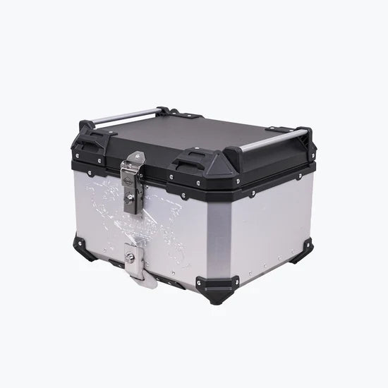 LEGUNDARY FORT KNOX SERIES TC 55L ALUMINIUM TOP BOX SILVER FOR ALL MOTORCYCLES
