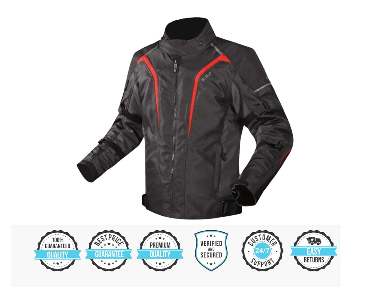 LS2 SEPANG BLACK GREY RED JACKET