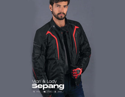 LS2 SEPANG BLACK GREY RED JACKET