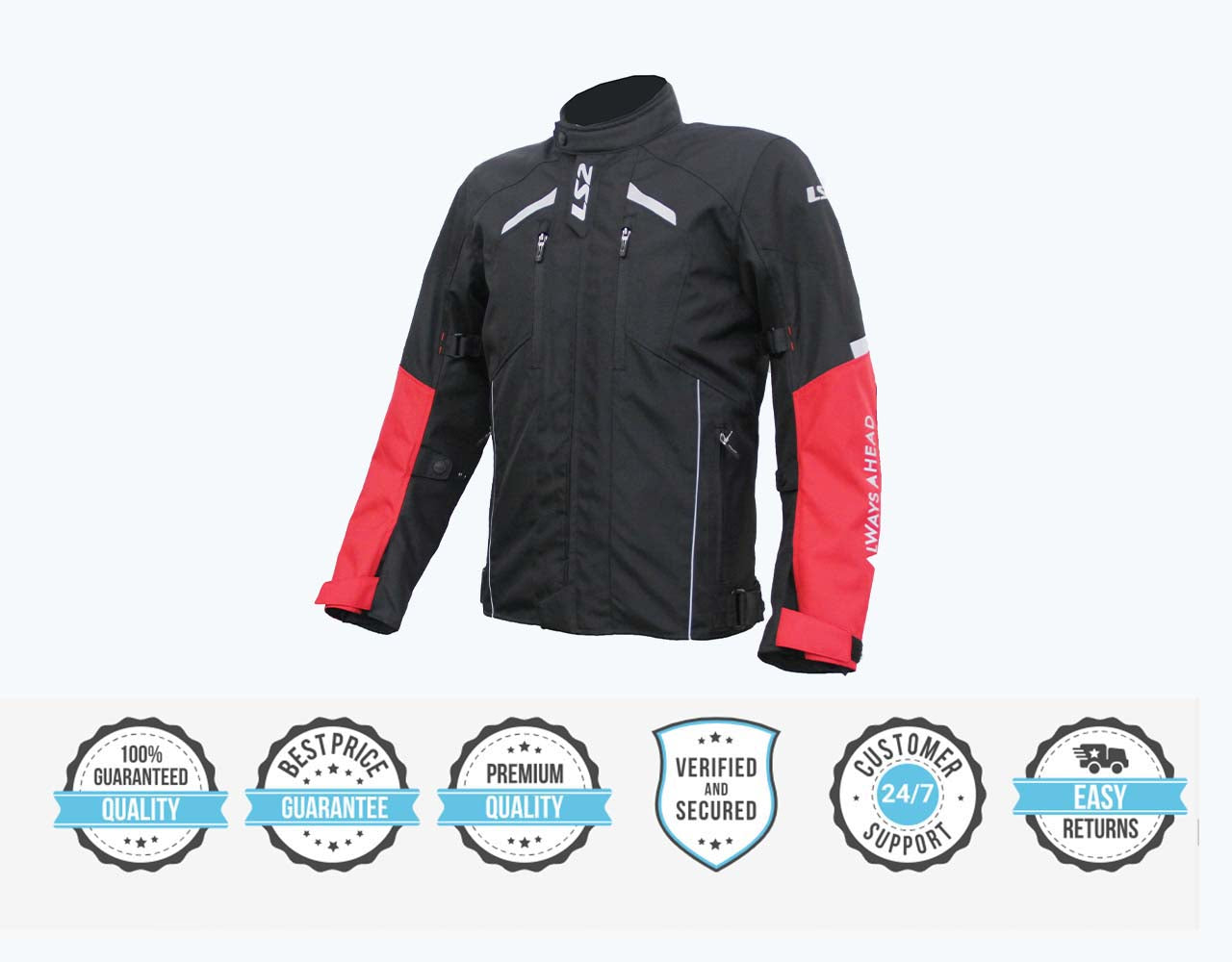 LS2 SERRA MESH BLACK RED JACKET
