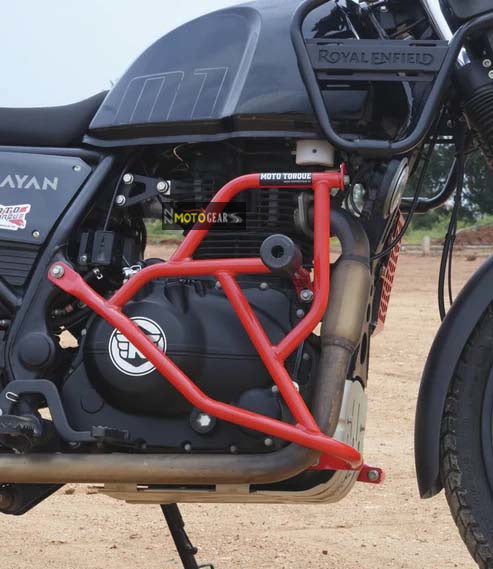 MOTO TORQUE GUARDIAN CRASH GUARD RED FOR HIMALAYAN 411 BS3, BS4,BS6