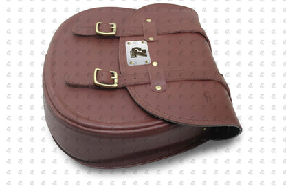 Leather Saddle Bag Cherry Red with Saddle Stay Pair New Classic 350 Reborn