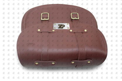 Leather Saddle Bag Cherry Red with Saddle Stay Pair New Classic 350 Reborn