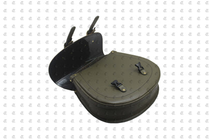 Leather Saddle Bag Green with Saddle Stay Pair For Super Meteor 650