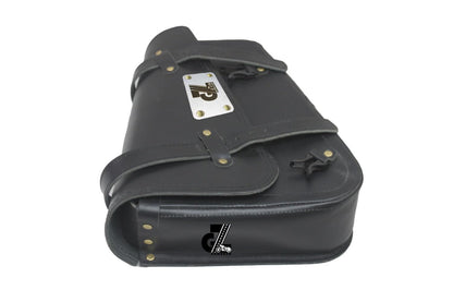 Black Leather Saddle Bag swingam Bag for Royal Enfield Meteor 350