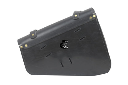 Black Leather Saddle Bag swingam Bag for Royal Enfield Meteor 350