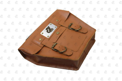 Leather Side Pannel Bag Tan Color with Straps & Rain Cover for Royal Enfield Continental GT & Interceptor 650