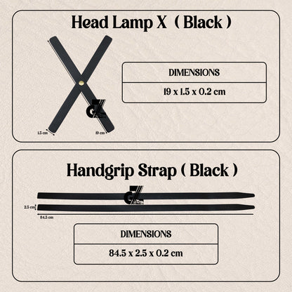 Leather Sticker Handgrip Straps &amp; Head Lamp X Black For TVS Ronin, Hero Xpulse 200 210 Mavrick 440, Honda CB350 Hness CB350 CB350RS CB300R