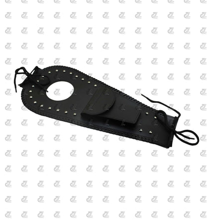 Leather Tank Strap Bag With Pouch Black for Royal Enfield Meteor 350