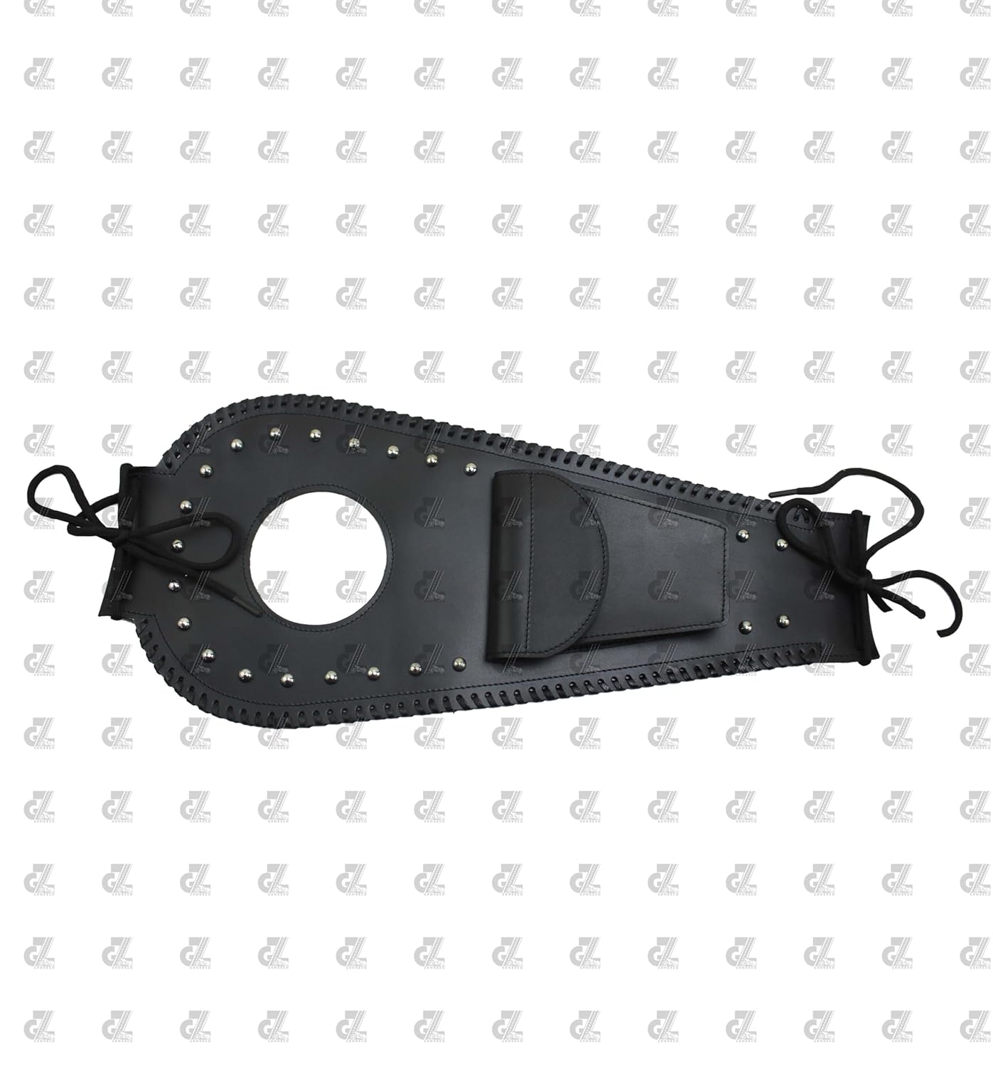 Leather Tank Strap Bag With Pouch Black for Royal Enfield Super Meteor 650