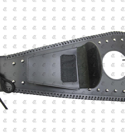 Leather Tank Strap Bag With Pouch Black for Royal Enfield Super Meteor 650