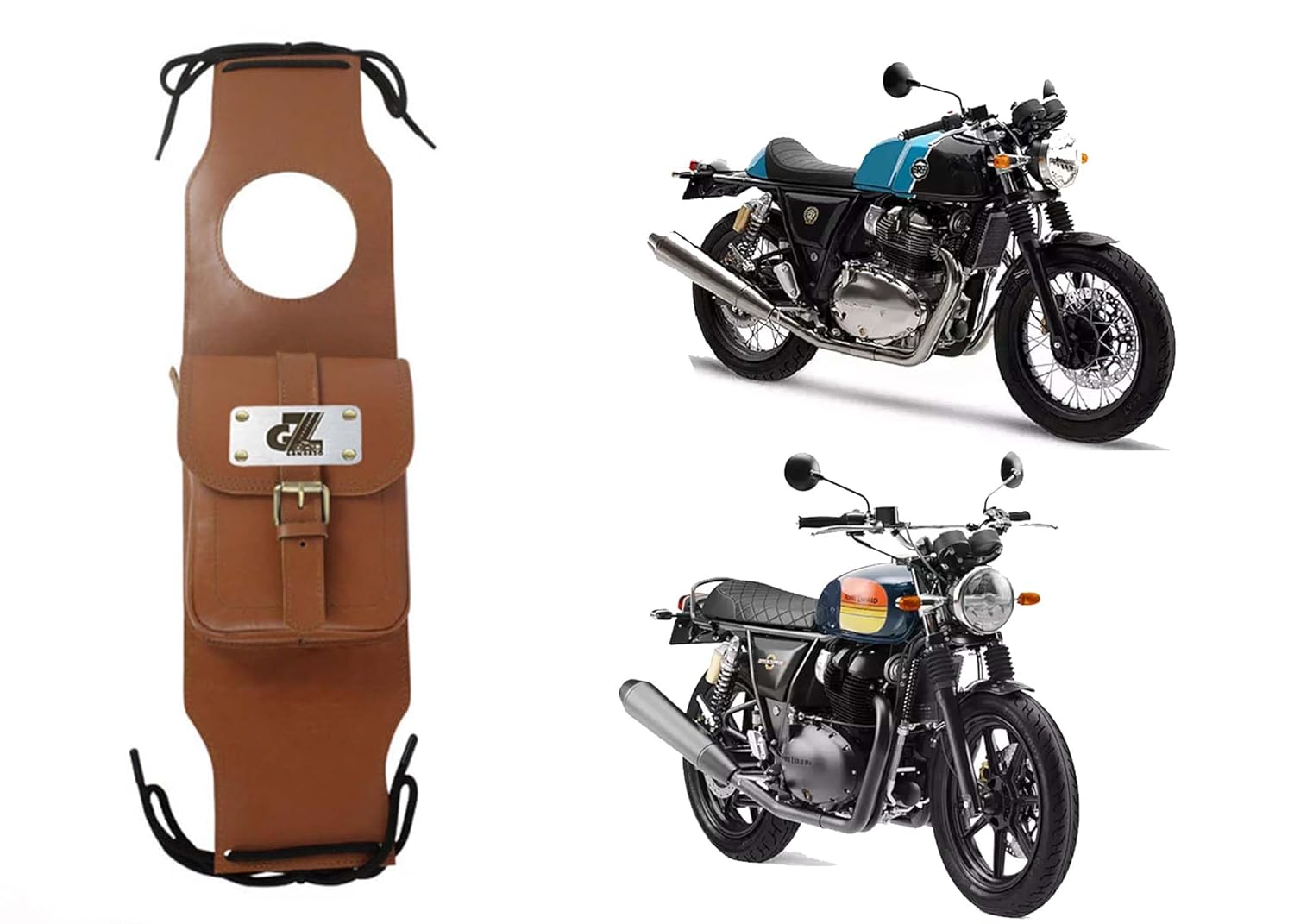 Leather Tank Strap Bag for Royal Enfield Continental GT & Interceptor 650