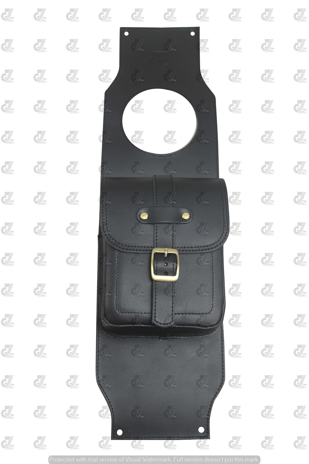 Leather Tank Strap Bag Black For Royal Enfield Meteor 350