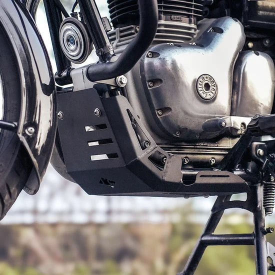 Legundary Vambrace 2.0 Bashplate for Royal Enfield New Bullet 350 (Black, Silver)