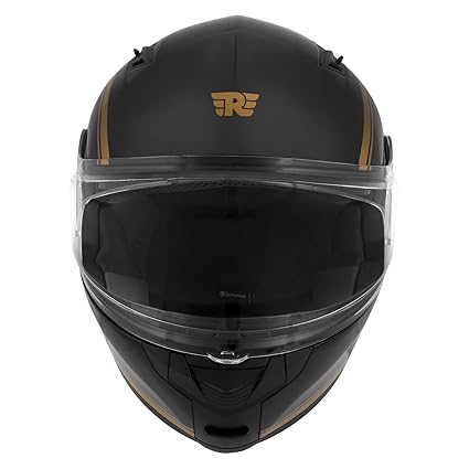 Royal Enfield Lightwing Modular Riding Helmet Black With Gold Strep
