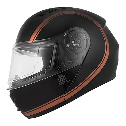 Royal Enfield Lightwing Modular Riding Helmet Black With Copper Strep