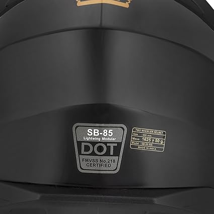 Royal Enfield Lightwing Modular Riding Helmet Black With Gold Strep
