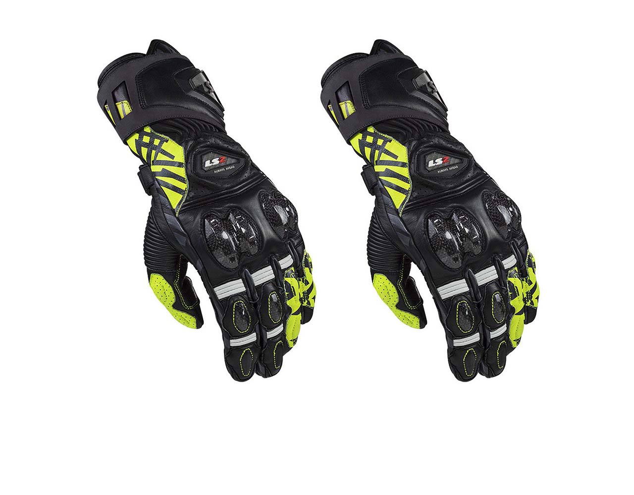 Ls2 Feng Racing Gloves Black H V Yellow