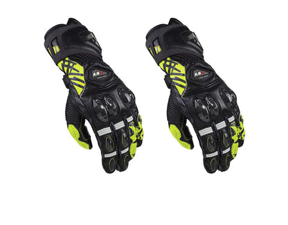Ls2 Feng Racing Gloves Black H V Yellow