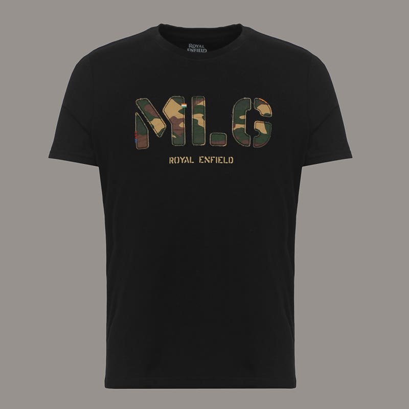 ROYAL ENFIELD MLG APPLIQUE T SHIRT BLACK