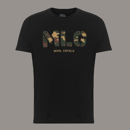 ROYAL ENFIELD MLG APPLIQUE T SHIRT BLACK