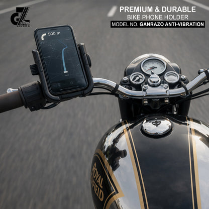 GZ Anti Vibration Damper with Quick Release 360° Rotation Waterproof Bike/Motorcycle/Scooter Mobile Phone Holder, Stand, Mount Ideal for Maps and GPS Navigation