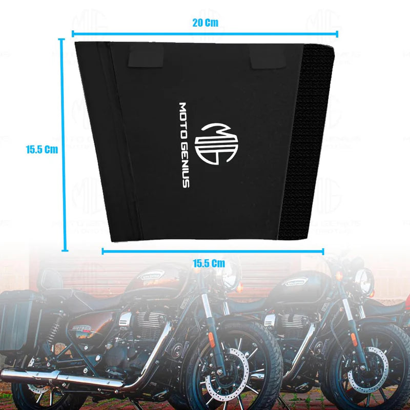Universal Motorcycle Front Fork Seal Covers Black Waterproof Fabric, Dust & Dirt Protection for Fork Seals