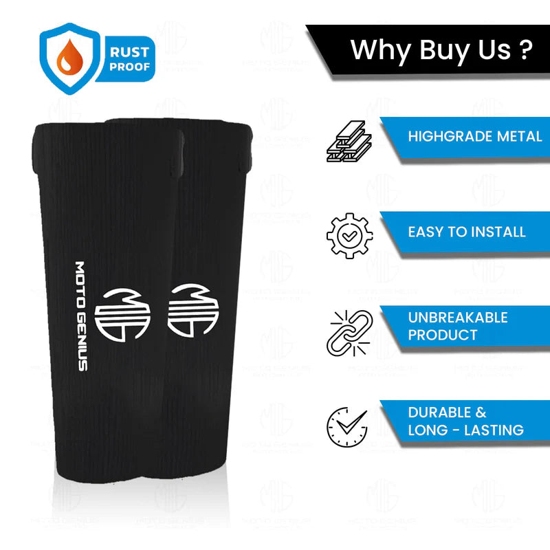 Universal Motorcycle Front Fork Seal Covers Black Waterproof Fabric, Dust & Dirt Protection for Fork Seals