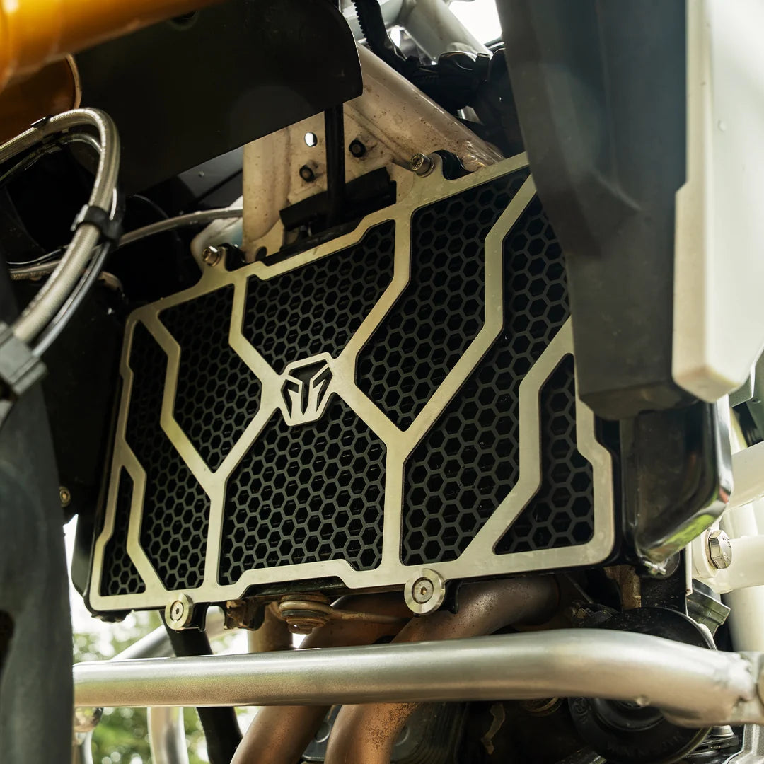 MOTO TORQUE SPYDER RADIATOR GUARD ALUMINIUM & MILD STEEL COMBO FOR BMW F450 GS