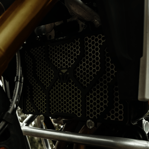 MOTO TORQUE SPYDER RADIATOR GUARD MILD STEEL & STAINLESS STEEL COMBO FOR BMW F450 GS