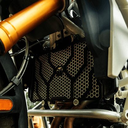 MOTO TORQUE SPYDER RADIATOR GUARD MILD STEEL & STAINLESS STEEL COMBO FOR BMW F450 GS